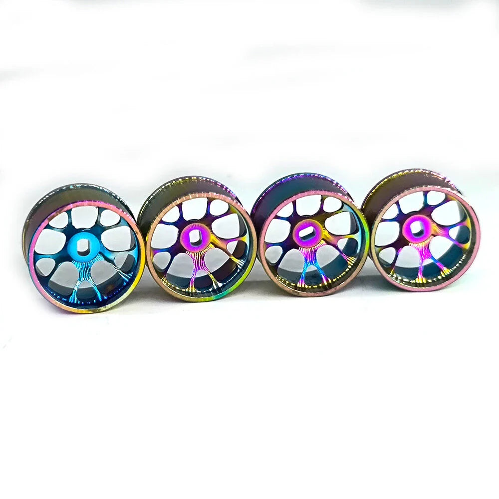 4PCS Drift Tires Wheels Metal Rims for Wltoys Mini-Q 1/28 K969 K989 P939 284131 On-Road RC Cars Vehicles Models Spare Parts B Versions