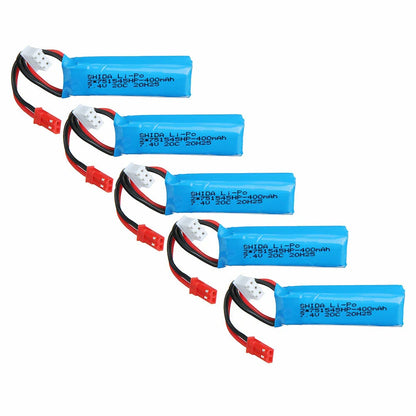 7.4V 400mAh 20C 2S LiPo Battery JST Plug for Wltoys P929 P939 K979 K989 K999 K969 RC Car