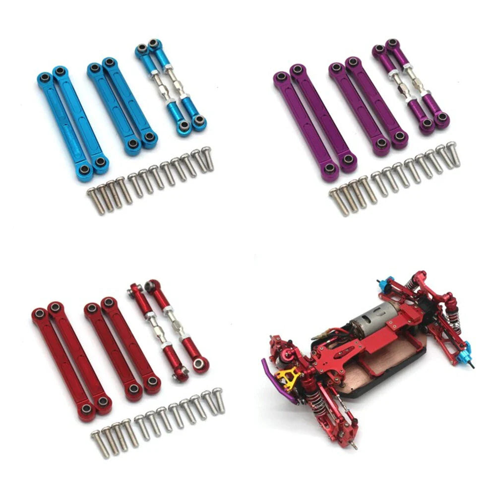 Upgraded Metal Front and Rear Tie Rod Set Wltoys 144001 144010 124016 124018 124007 124017 124019 124008 124007 124010 RC Car Parts