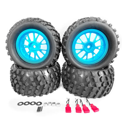 4PCS Upgrade Larger 75mm/82mm Tires Wheels Metal Rims 12mm Hex for Wltoys 144001 144010 124018 124019 RC Car Vehicles Parts