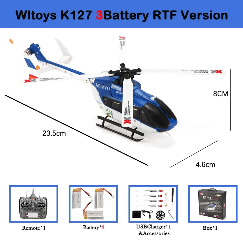 WLtoys XK K124 RC Helicopter – 6CH Brushless 3D/6G