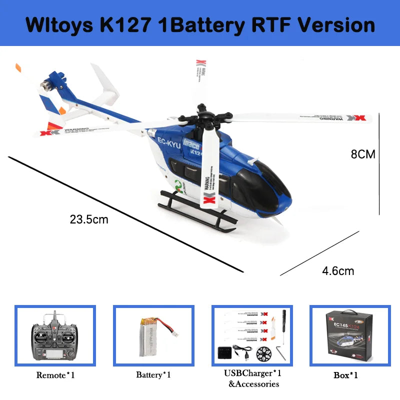 WLtoys XK K124 RC Helicopter – 6CH Brushless 3D/6G