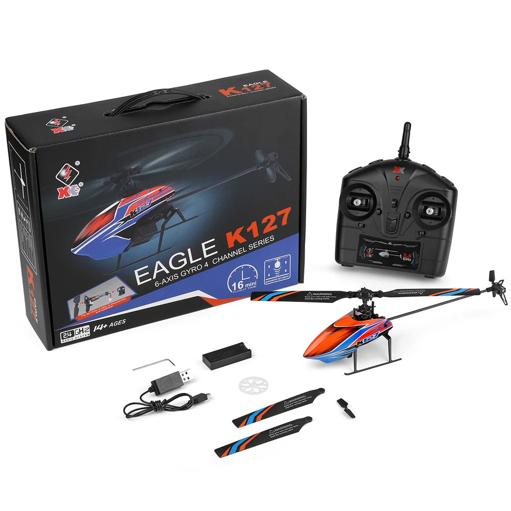 WLtoys K127 Mini RC Helicopter 4CH 6-Axis Gyro RTF