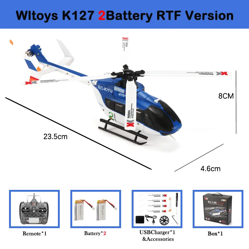 WLtoys XK K124 RC Helicopter – 6CH Brushless 3D/6G