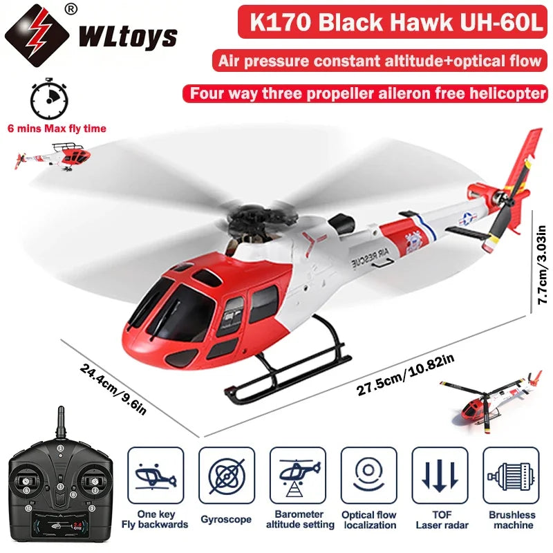WLtoys K150-AS350 AS350 RC Helicopter – 4CH Brushless 6G