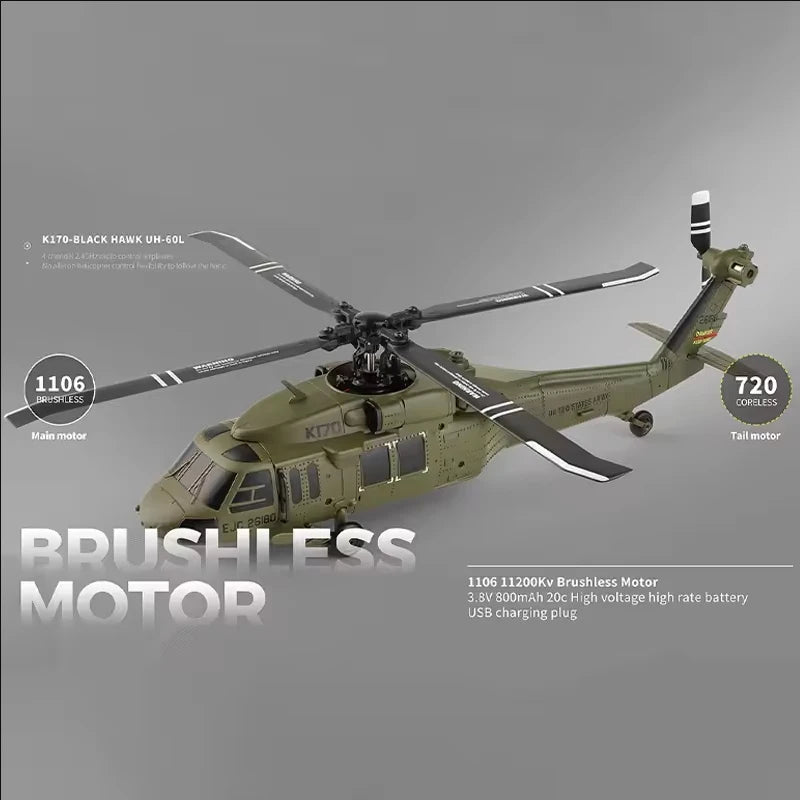WLtoys K170 UH-60L 4CH RC Helicopter with 6-Axis Gyro