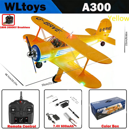 WLtoys A300 RC Airplane Beech D17S Biplane – Brushless 3D/6G