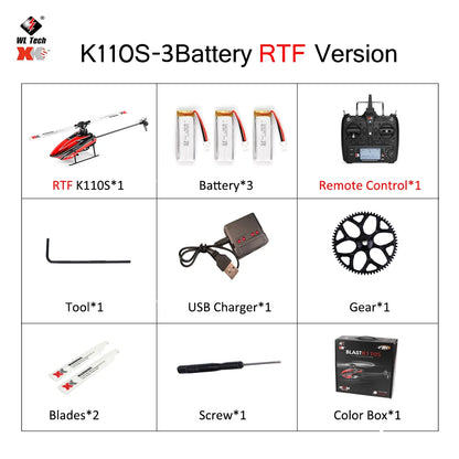 WLtoys XK K110S 6CH Brushless RC Helicopter with 3D/6G