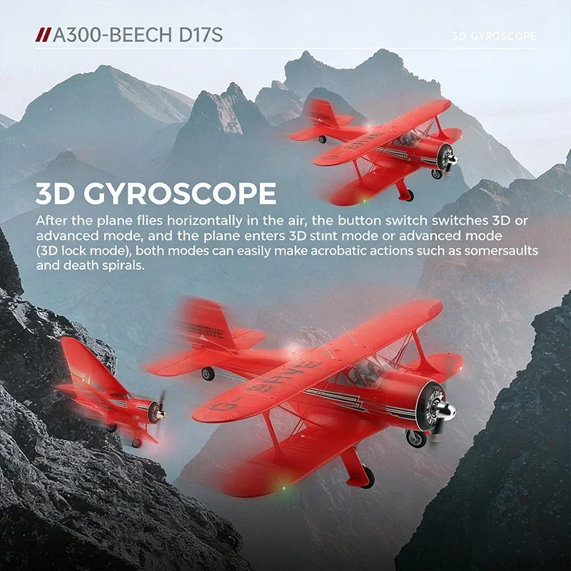 WLtoys A300 RC Airplane Beech D17S Biplane – Brushless 3D/6G