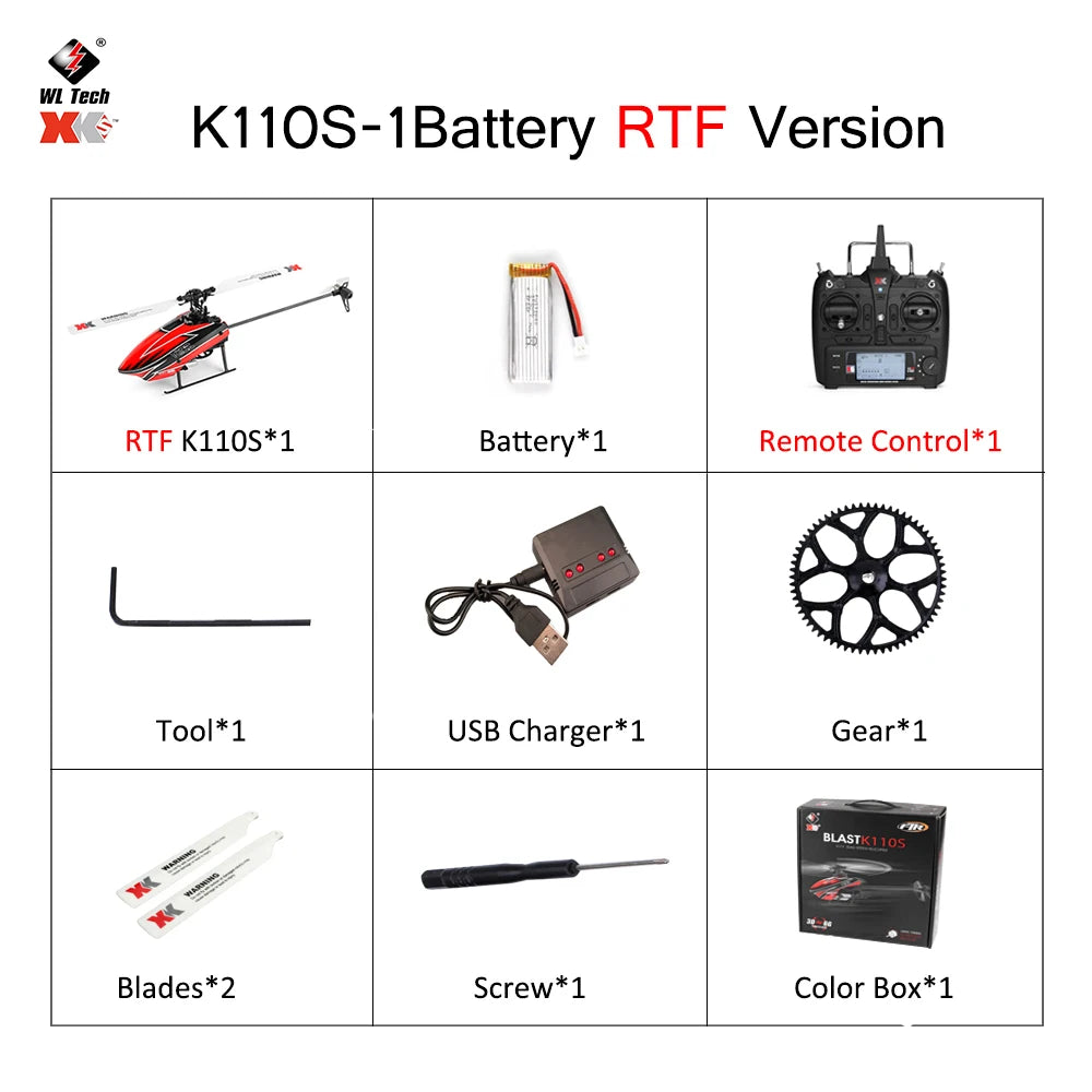 WLtoys XK K110S 6CH Brushless RC Helicopter with 3D/6G