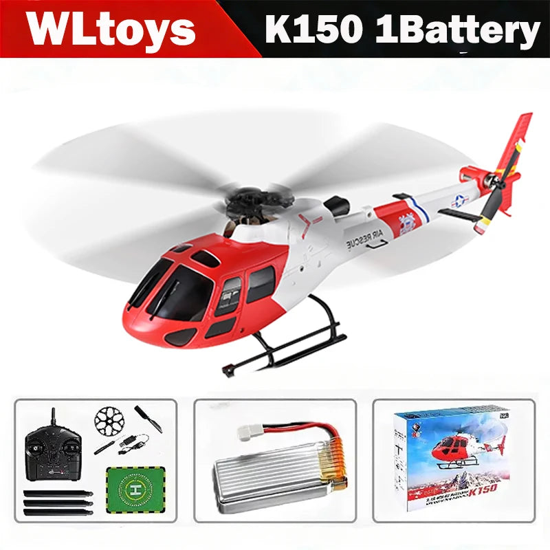 WLtoys K150-AS350 AS350 RC Helicopter – 4CH Brushless 6G