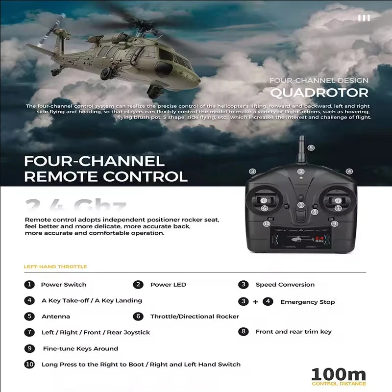 WLtoys K170 UH-60L 4CH RC Helicopter with 6-Axis Gyro