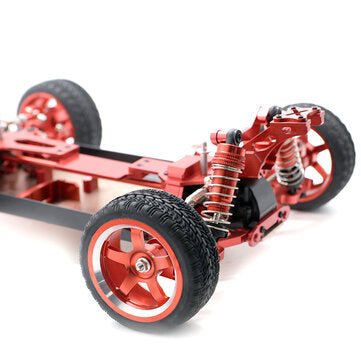 Upgraded CNC Metal RC Car Frame w/ Metal Differential For Wltoys 144001 144010 144002 Vehicle Models With Tire Motor Gear RC Car Parts