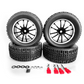 4PCS Upgrade Larger 75mm/82mm Tires Wheels Metal Rims 12mm Hex for Wltoys 144001 144010 124018 124019 RC Car Vehicles Parts