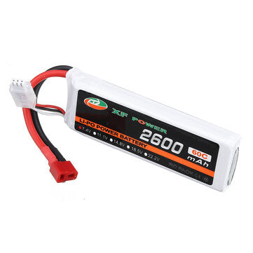 XF POWER 7.4V 2600mAh 60C 2S Lipo Battery T Plug for Wltoys 1/14 144001 RC Car Upgrade Parts