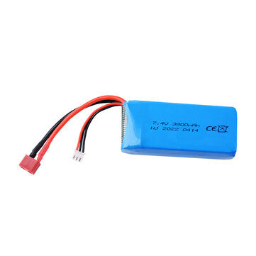 7.4V 2S 3800mAh T Deans Plug LiPo Battery for Wltoys Car 124017 144010 124019 124018 and 144001 Car