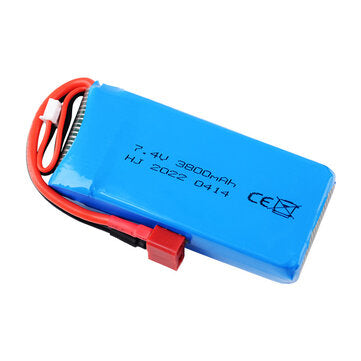 7.4V 2S 3800mAh T Deans Plug LiPo Battery for Wltoys Car 124017 144010 124019 124018 and 144001 Car