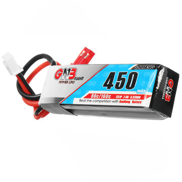 Gaoneng GNB 7.4V 450mAh 2S 80C/160C Lipo Battery JST Plug for Wltoys K989 1/28 RC Car