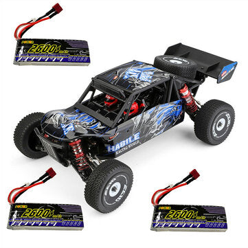 Wltoys 124018 1:12 RTR Upgraded 7.4V 2600mAh 2.4G 4WD 55km/h Metal Chassis RC Car Vehicles Models Two/Three Batteries