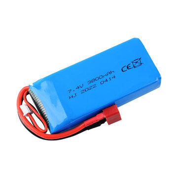 7.4V 2S 3800mAh T Deans Plug LiPo Battery for Wltoys Car 124017 144010 124019 124018 and 144001 Car