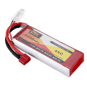 ZOP Power 7.4V 2200mAh 2S 45C Lipo Battery T Plug for Wltoys 124019 124018 144001 10428 K949 Rc Car
